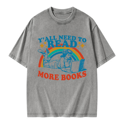 Pagewings Y'all Need To Read More Books Unisex Washed T-shirt