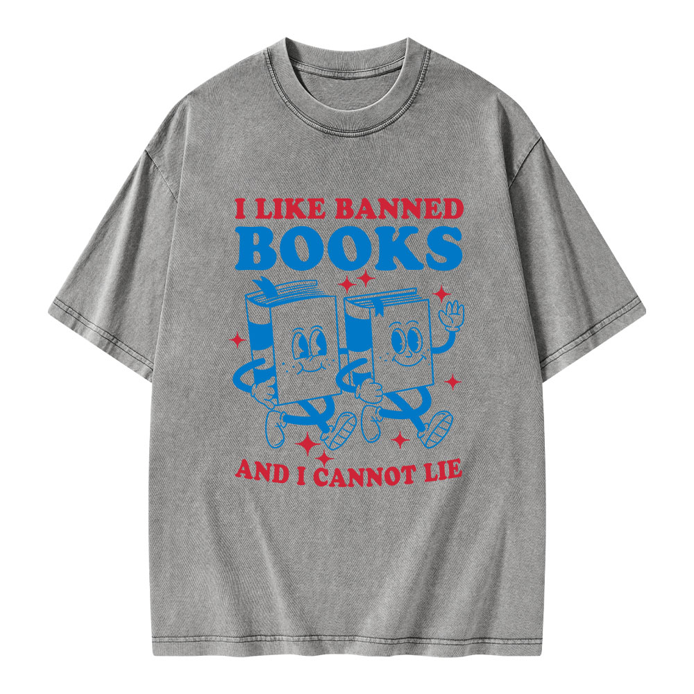Pagewings I Like Banned Books And I Cannot Lie Unisex Washed T-shirt