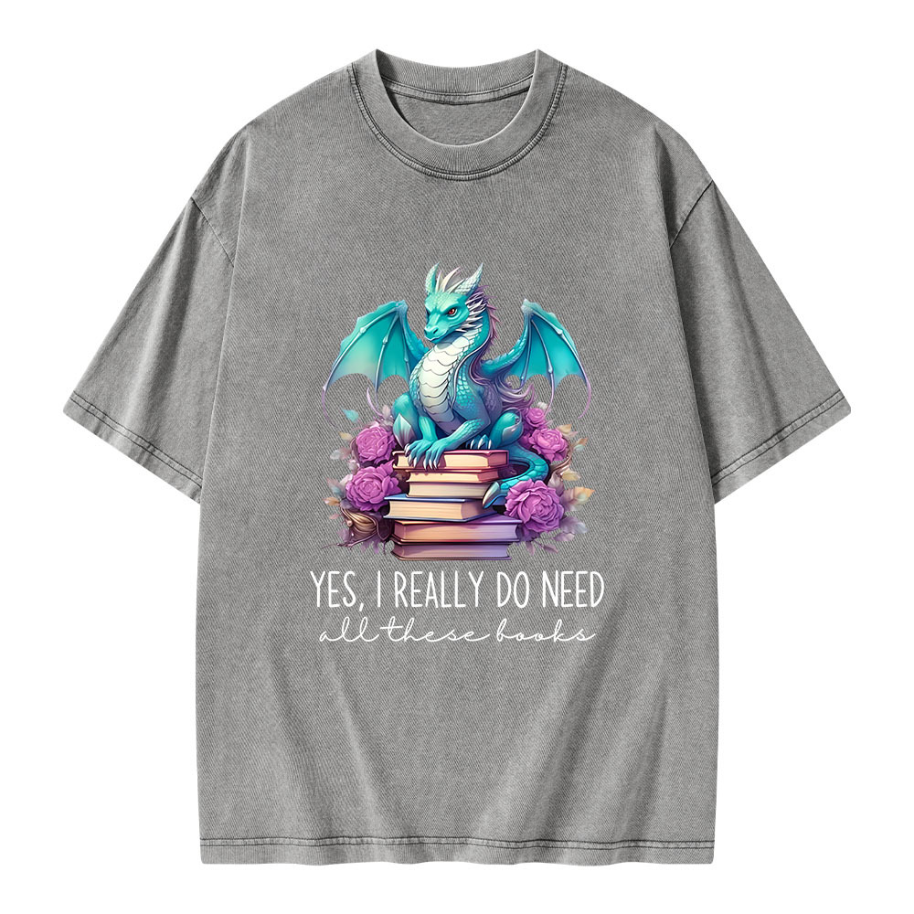Pagewings Yes I Really Do Need All These Books Unisex Washed T-shirt