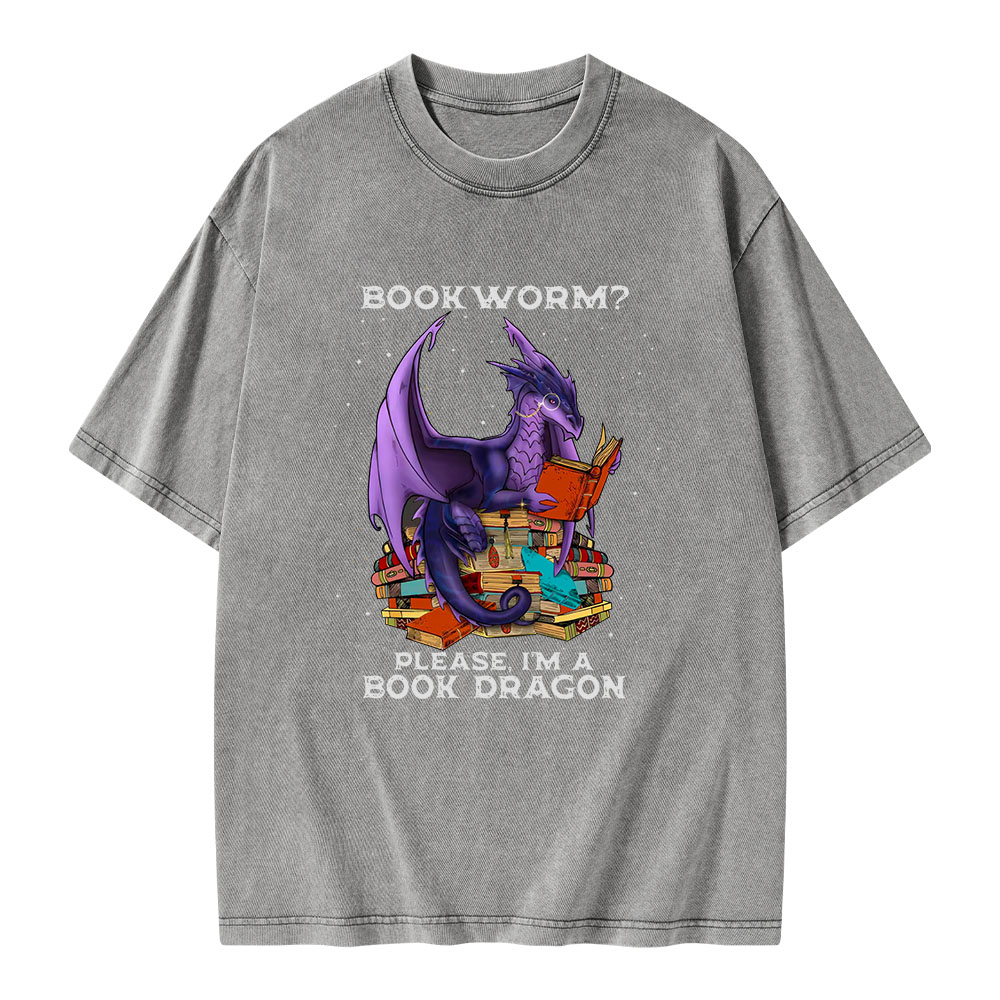 Pagewings Bookworm Please I'm A Book Dragon Unisex Washed T-shirt