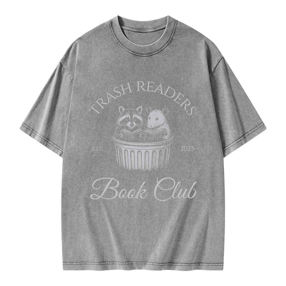 Pagewings Trash Readers Book Club Unisex Washed T-shirt