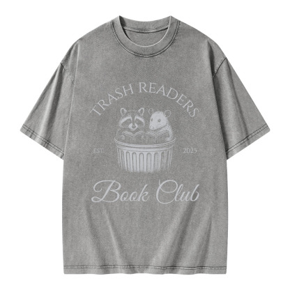 Pagewings Trash Readers Book Club Unisex Washed T-shirt