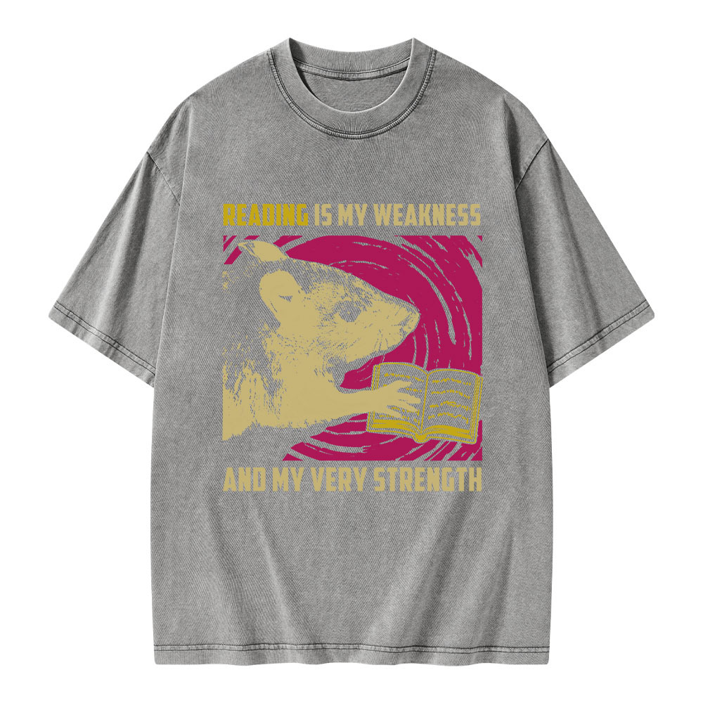 Pagewings Reading Is My Weakness And My Very Strength Unisex Washed T-shirt