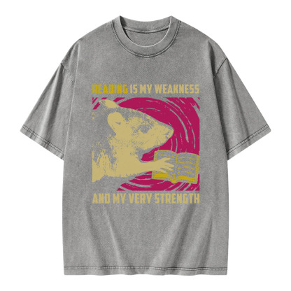 Pagewings Reading Is My Weakness And My Very Strength Unisex Washed T-shirt