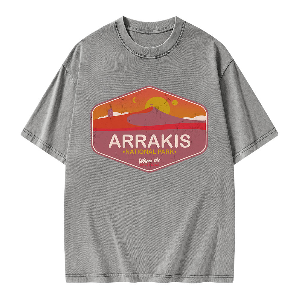 Pagewings Arrakis National Park Unisex Washed T-shirt
