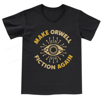 Pagewings Make Orwell Fiction Again V-neck T-shirt