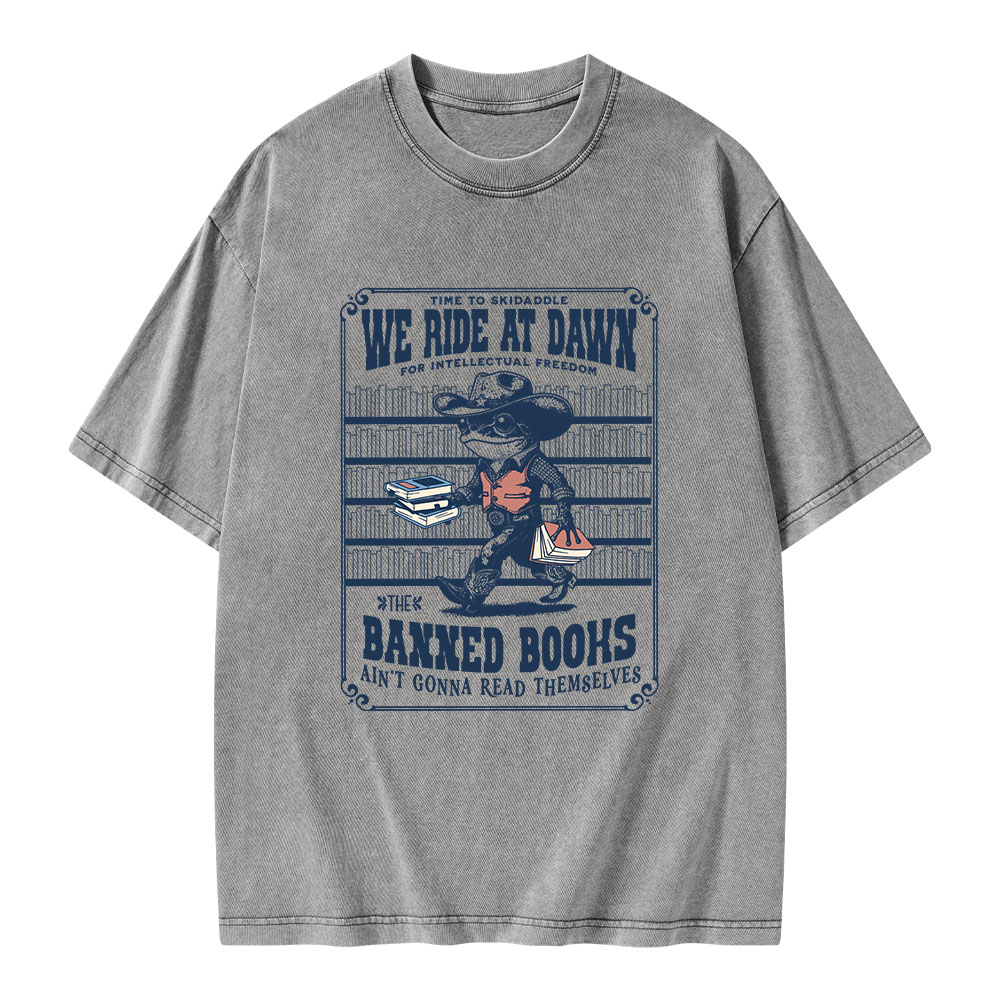 Pagewings The Banned Books Ain't Gonna Read Themselves Unisex Washed T-shirt