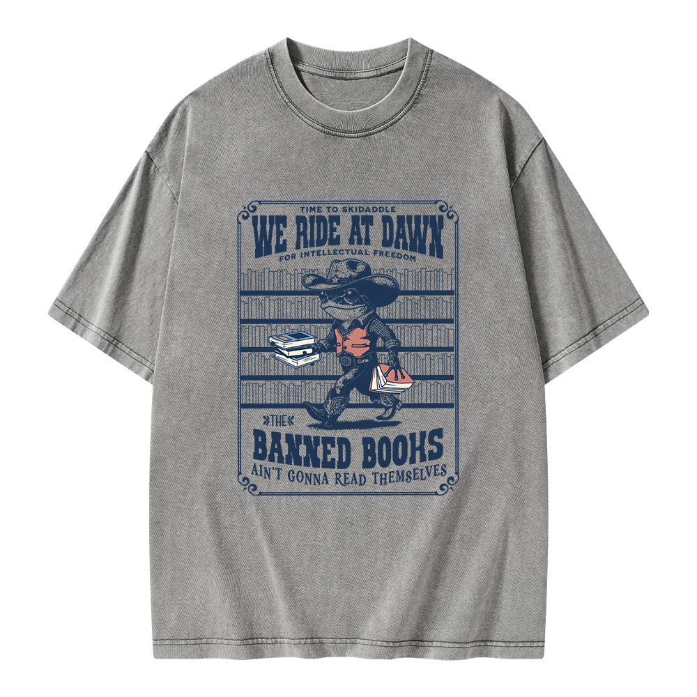 Pagewings The Banned Books Ain't Gonna Read Themselves Unisex Washed T-shirt