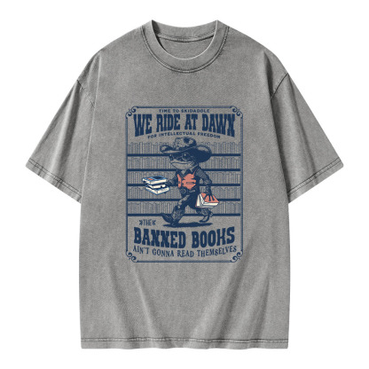 Pagewings The Banned Books Ain't Gonna Read Themselves Unisex Washed T-shirt
