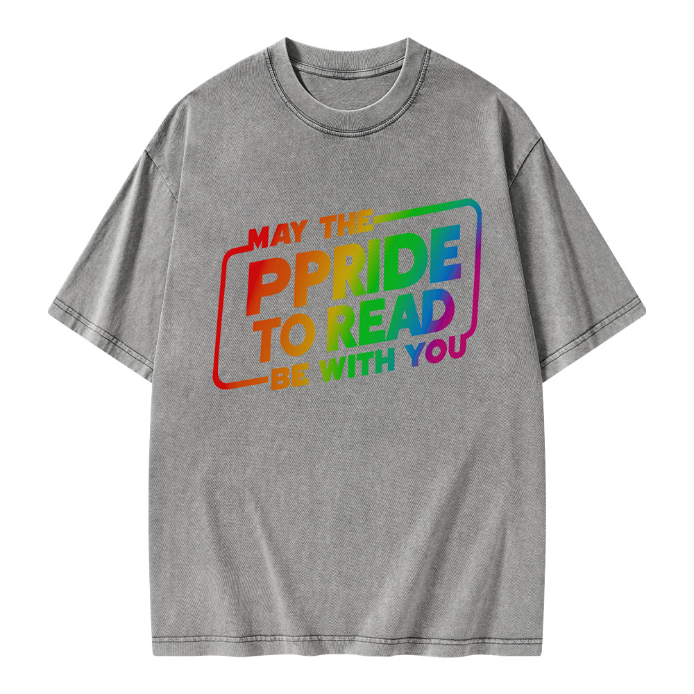 Pagewings May The Pride To Read Be With You Unisex Washed T-shirt