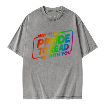 Pagewings May The Pride To Read Be With You Unisex Washed T-shirt