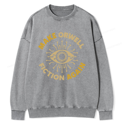 Pagewings Make Orwell Fiction Again Unisex Washed Sweatshirt