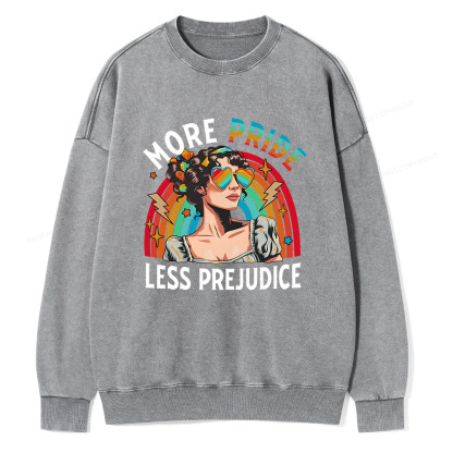 Pagewings More Pride Less Prejudice Unisex Washed Sweatshirt