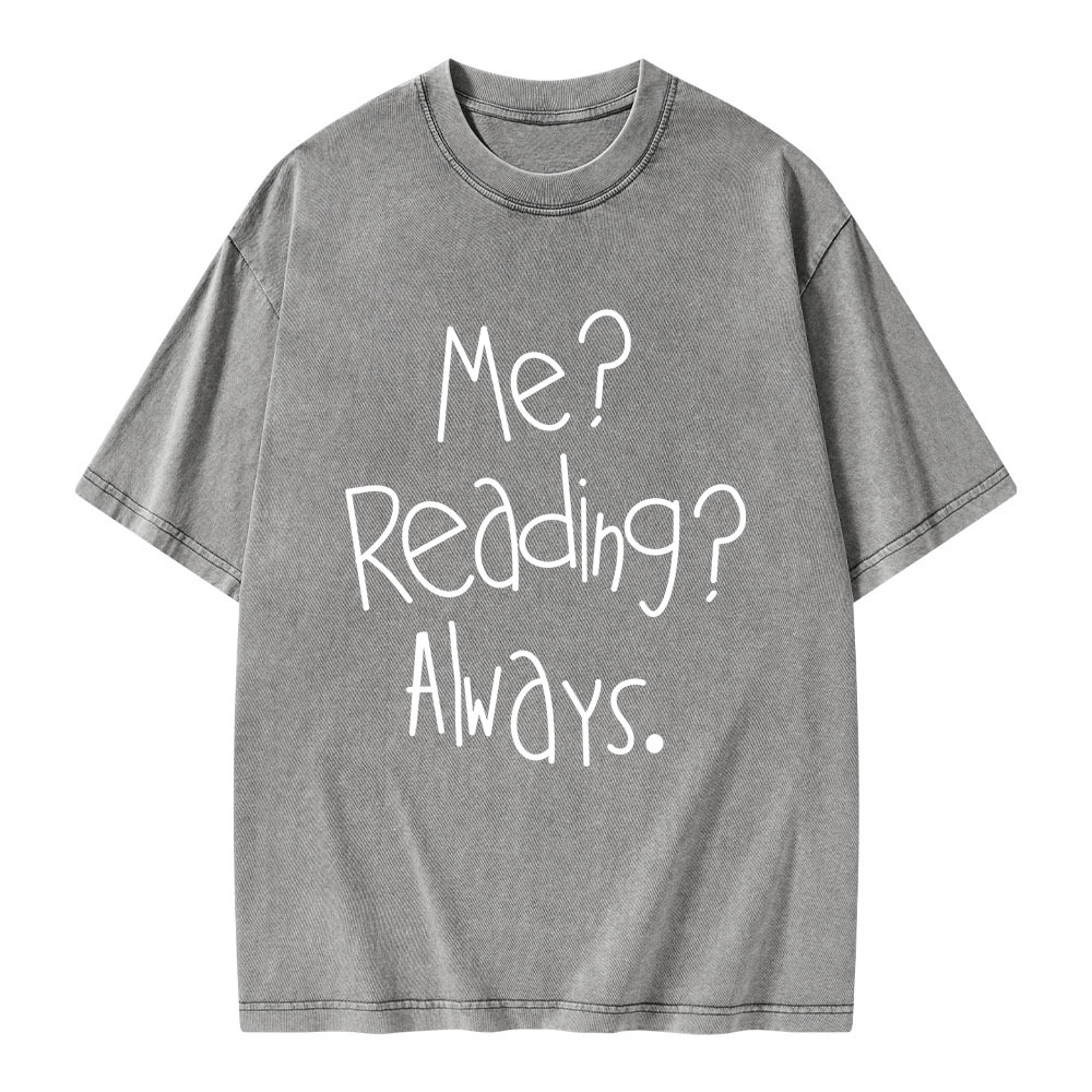 Pagewings Me Reading Always Unisex Washed T-shirt