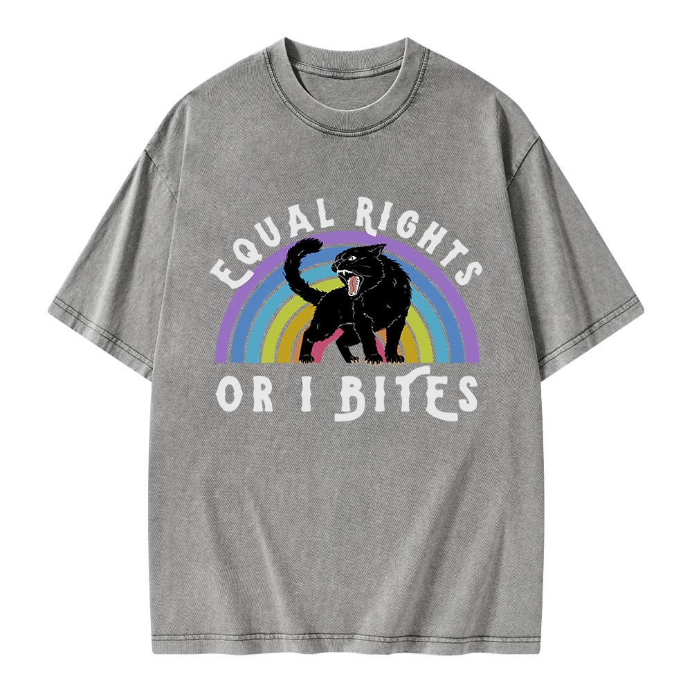 Pagewings Equal Rights or I Bites Unisex Washed T-shirt