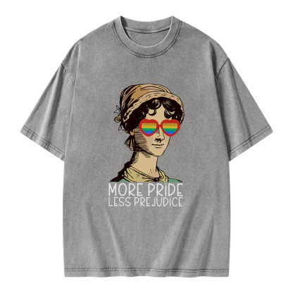 Pagewings More Pride Less Prejudice Book Unisex Washed T-shirt