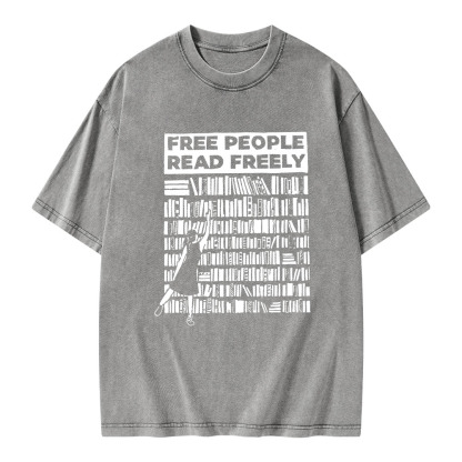 Pagewings Free People Read Freely Unisex Washed T-shirt