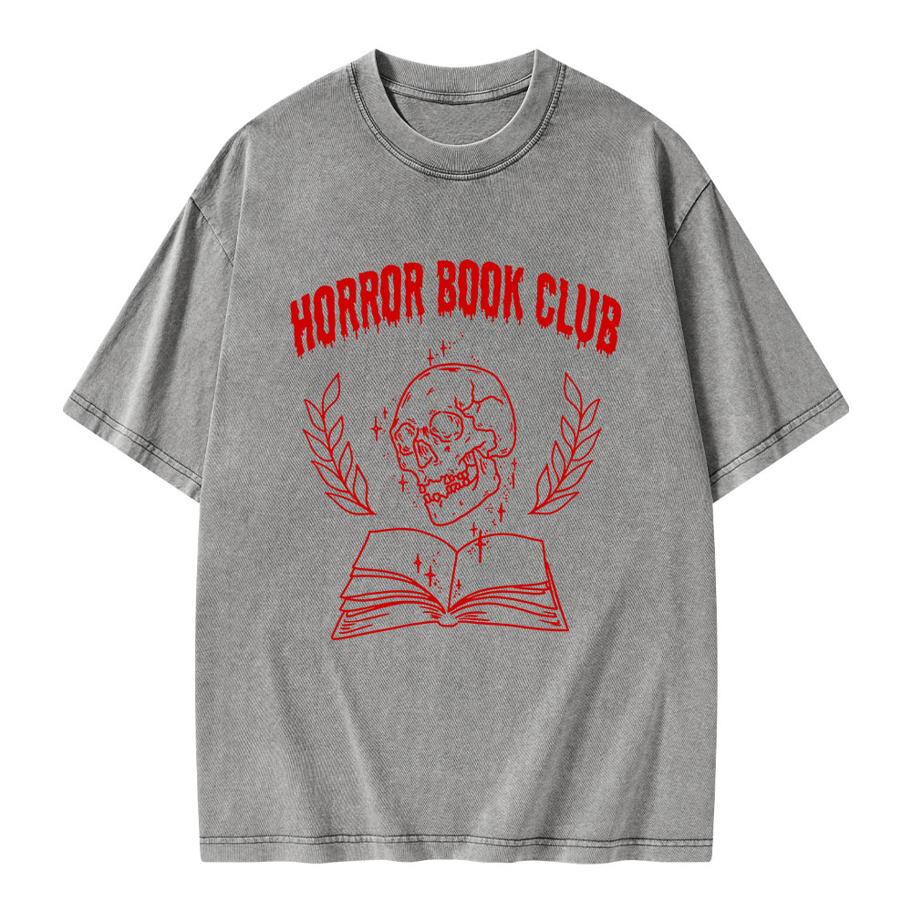 Pagewings Horror Book Club Unisex Washed T-shirt