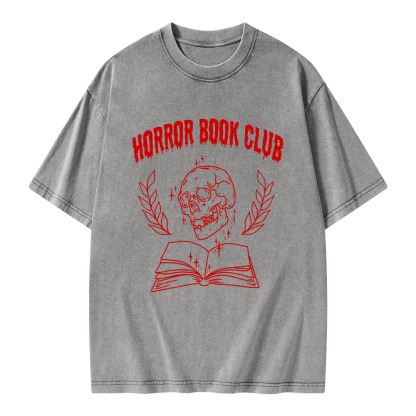 Pagewings Horror Book Club Unisex Washed T-shirt