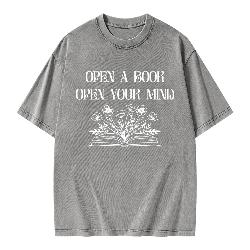 Pagewings Open A Book Open Your Mind Unisex Washed T-shirt