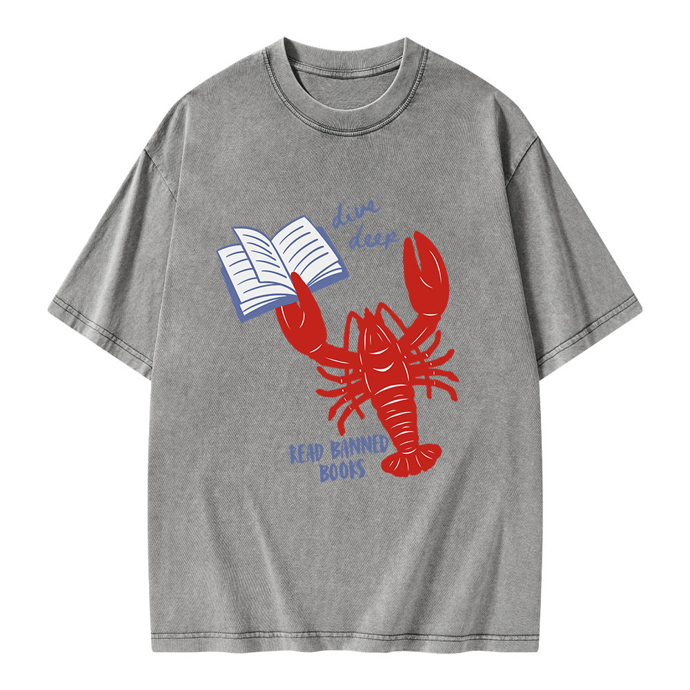 Pagewings Read Banned Books Unisex Washed T-shirt