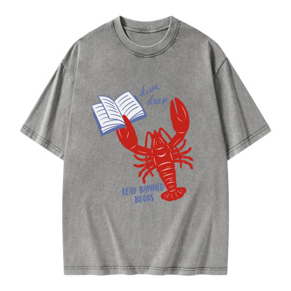 Pagewings Read Banned Books Unisex Washed T-shirt