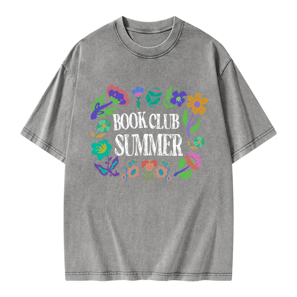 Pagewings Book Club Summer Unisex Washed T-shirt
