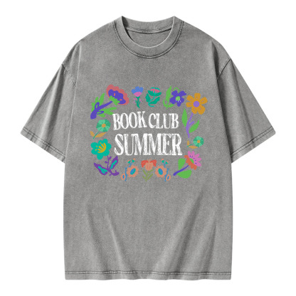Pagewings Book Club Summer Unisex Washed T-shirt