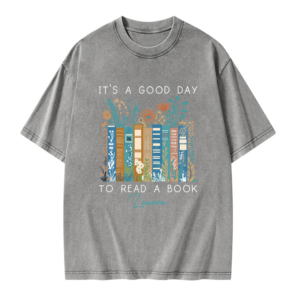 Pagewings It's A Good Day To Read A Book Unisex Washed T-shirt