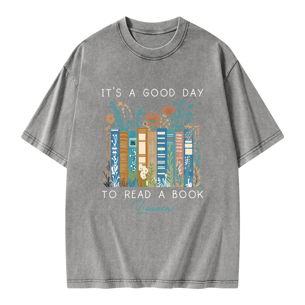 Pagewings It's A Good Day To Read A Book Unisex Washed T-shirt