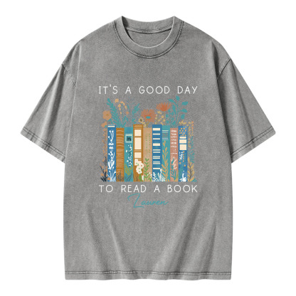 Pagewings It's A Good Day To Read A Book Unisex Washed T-shirt