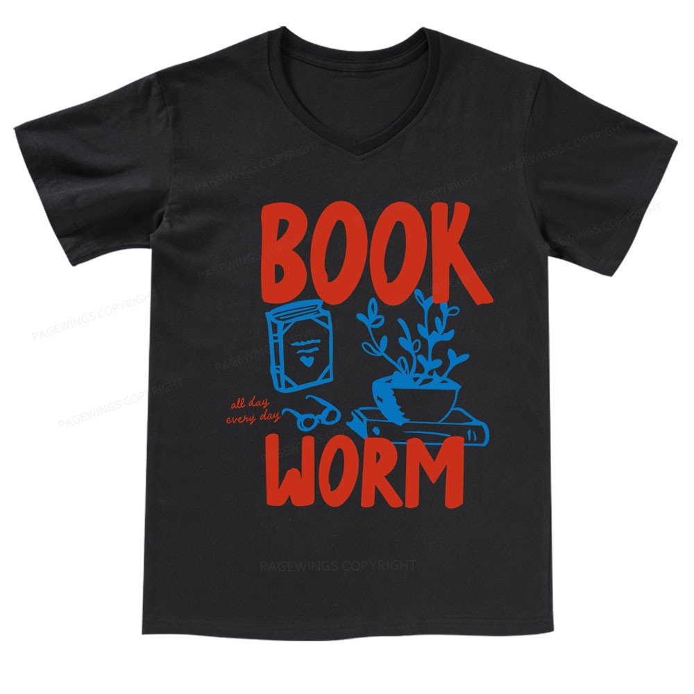 Pagewings Bookworm V-neck T-shirt