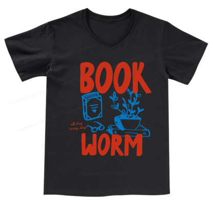 Pagewings Bookworm V-neck T-shirt