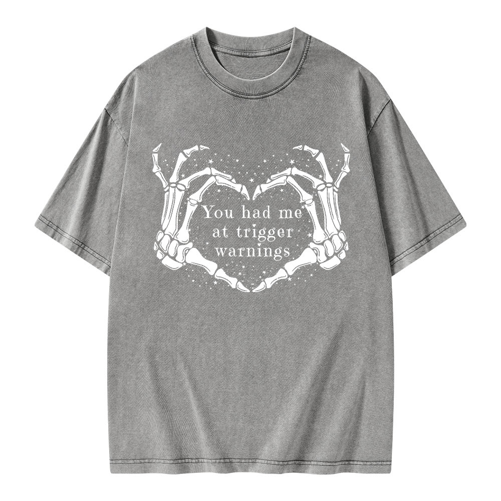 Pagewings You Had Me At Trigger Warnings Unisex Washed T-shirt