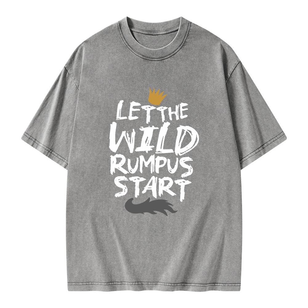 Pagewings Let the Wild Rumpus Start  Unisex Washed T-shirt