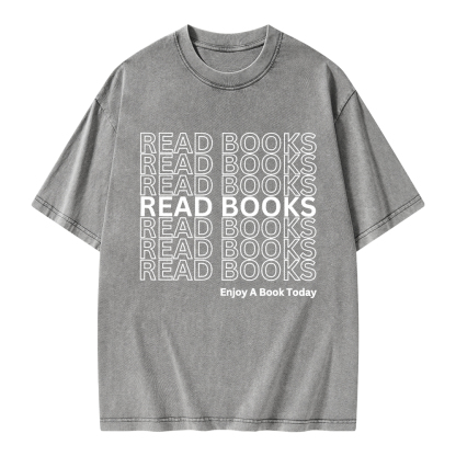 Pagewings Read Books Librarian Unisex Washed T-shirt