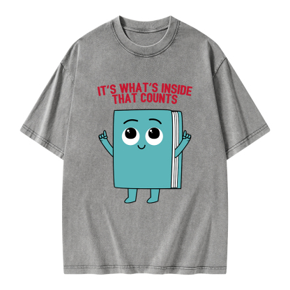 Pagewings It's What's Inside That Counts Unisex Washed T-shirt