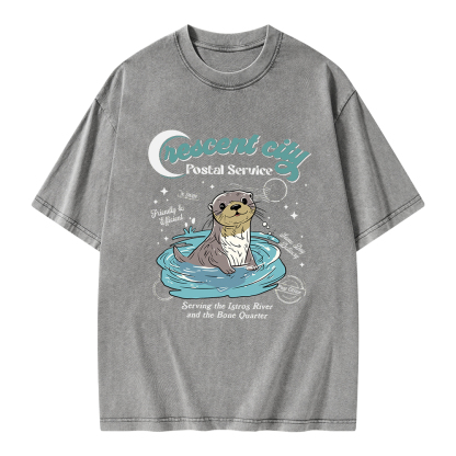 Pagewings Crescent City Postal Service Unisex Washed T-shirt