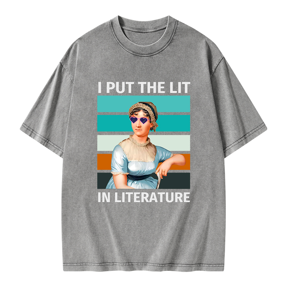 Pagewings I Put The Lit In Literature Unisex Washed T-shirt