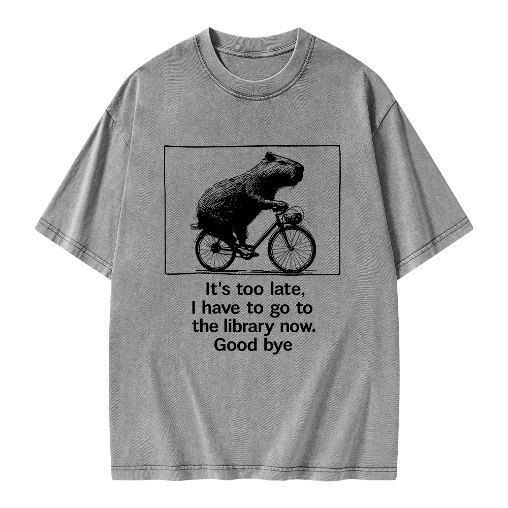 Pagewings I Have To Go To The Library Now Unisex Washed T-shirt