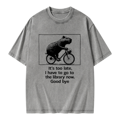 Pagewings I Have To Go To The Library Now Unisex Washed T-shirt