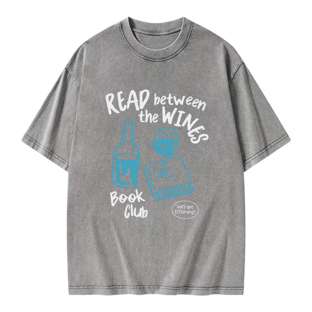 Pagewings Wine Lover Book Club Unisex Washed T-shirt