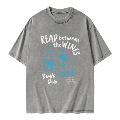 Pagewings Wine Lover Book Club Unisex Washed T-shirt