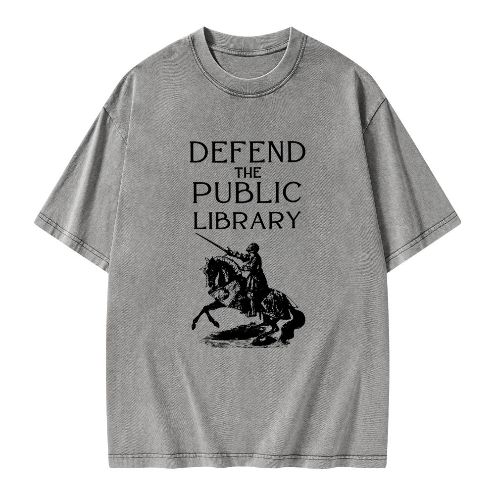 Pagewings Defend The Public Library Unisex Washed T-shirt