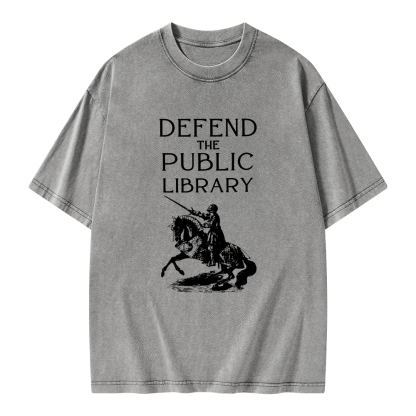 Pagewings Defend The Public Library Unisex Washed T-shirt