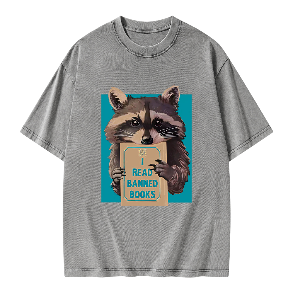 Pagewings I Read Banned Books Unisex Washed T-shirt