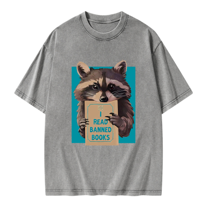 Pagewings I Read Banned Books Unisex Washed T-shirt
