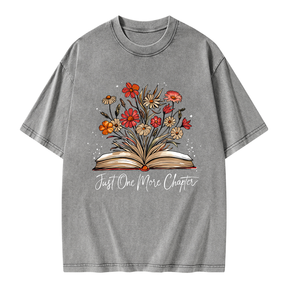 Pagewings Just One More Chapter Bookish Unisex Washed T-shirt