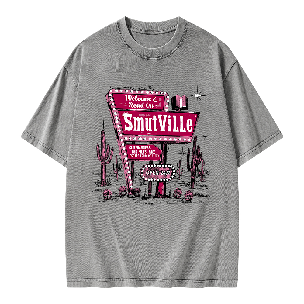 Pagewings Welcome To Smutville Unisex Washed T-shirt