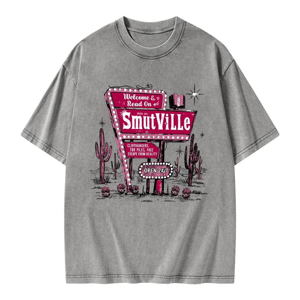 Pagewings Welcome To Smutville Unisex Washed T-shirt